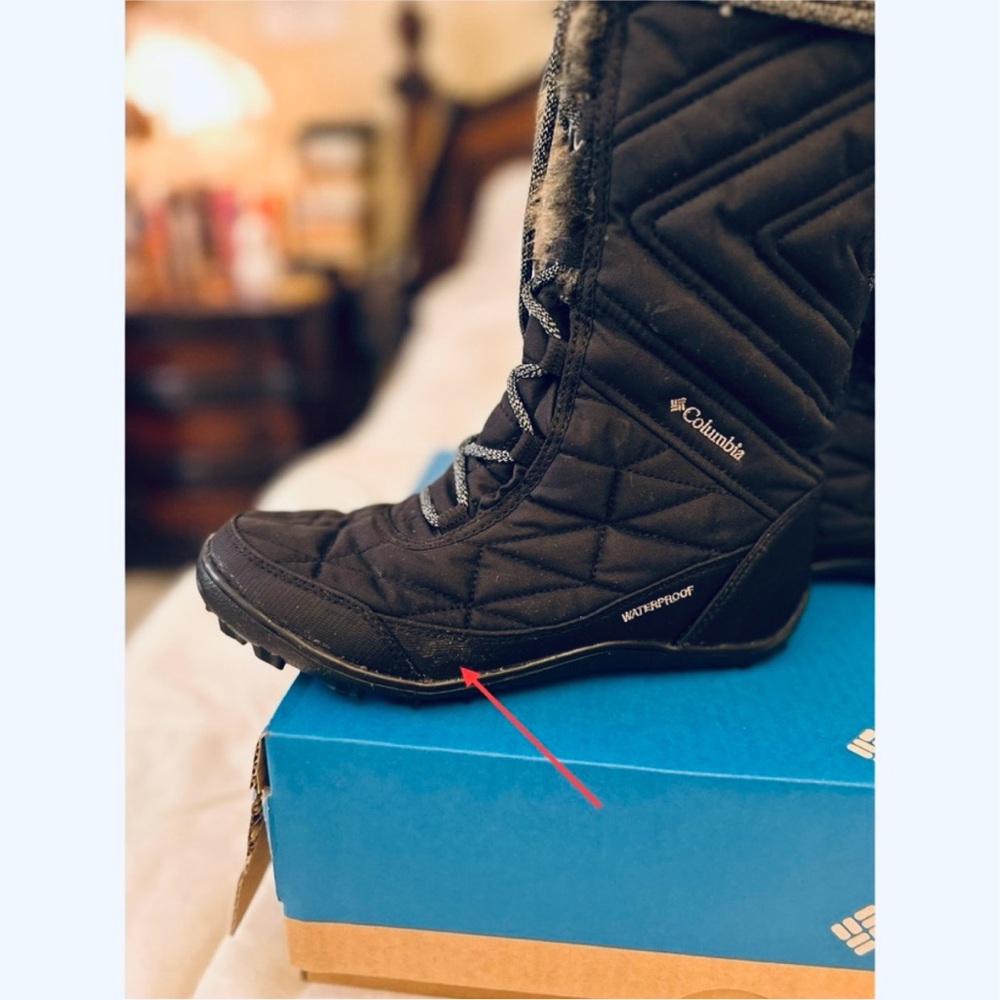 Columbia Minx Mid III Insulated Waterproof Boots Black Titanium Grey Size 7. - Picture 12 of 13